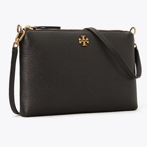 Tory Burch Mercer Pebbled Zip Crossbody-Black